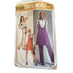 Simplicity 9088 Vintage Mini Jumper, Over Blouse, & Pants Pattern size 16